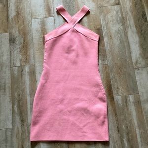 Babaton Sculpt Knit Criss Cross Dress - Pink